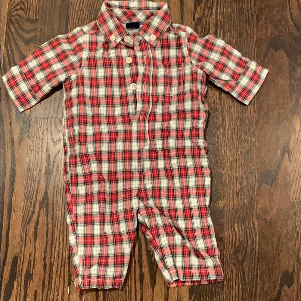 Plaid Baby Gap one piece 0-3m